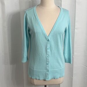 AB Studio 3/4 Sleeve V-Neck Front Button Cardigan
